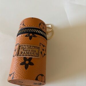 Vogue New Famous Tan Monogram Lipstick Case Keychain